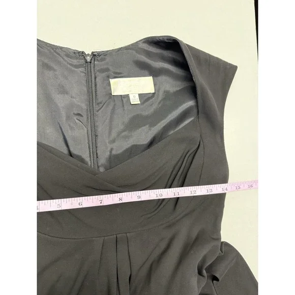 Badgley Mischka Black Cowl Neck Cocktail Dress Bubble Hem Sleeveless Size 0 - Picture 3 of 13